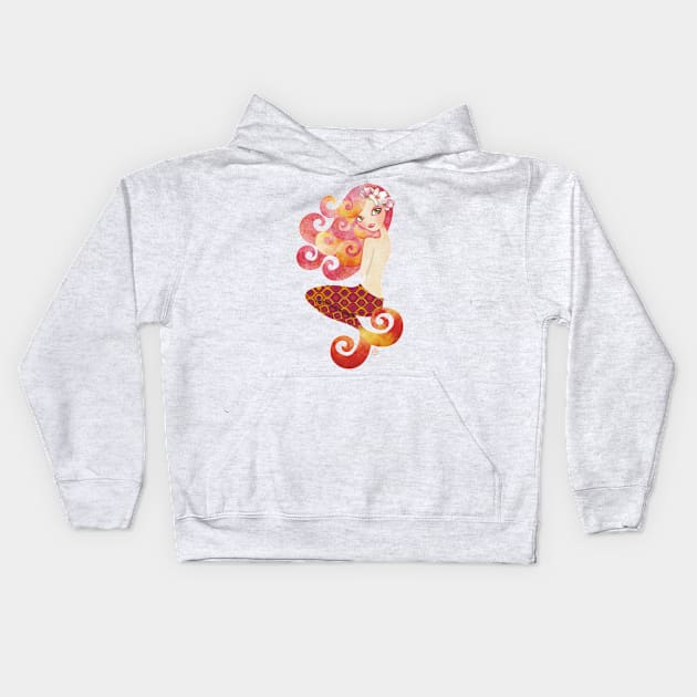 Coraleen Mermaid Kids Hoodie by sandygrafik